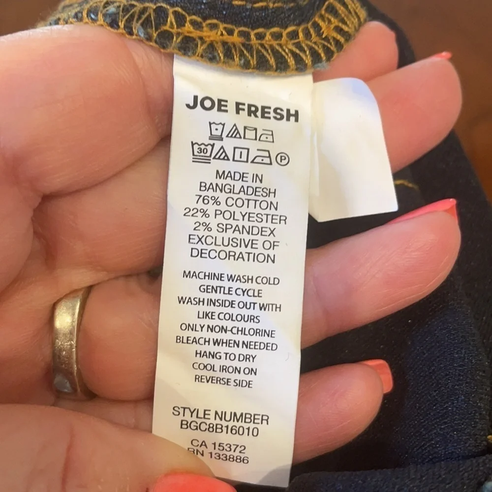 NWOT JOE FRESH BABY unisex pull on STRETCH JEANS Dark denim size 12-18 months